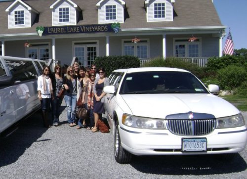 The girls- In front of our limo after the 2nd tasting